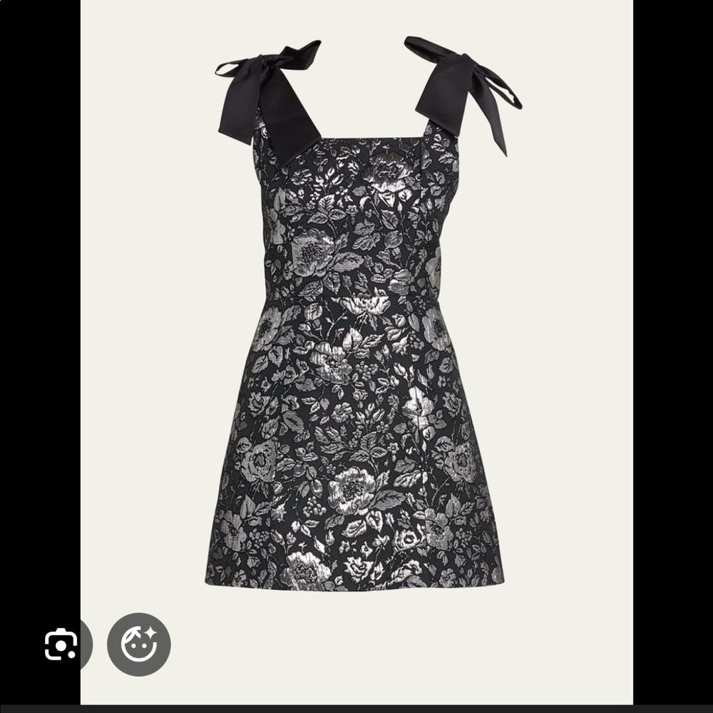 Maryann Jacquard Tie-Shoulder Mini Dress